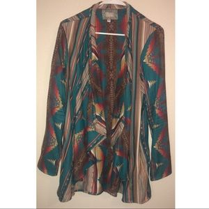 Silverado Apparel Flounce Cardigan Southwest Print
